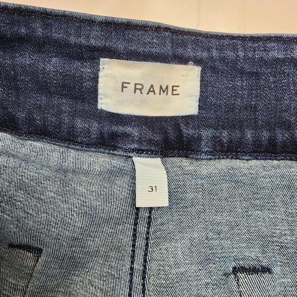 FRAME Wide Leg Jeans Medium Blue Wash Women’s Size 31 Stretch Casual High Waist - Picture 2 of 5